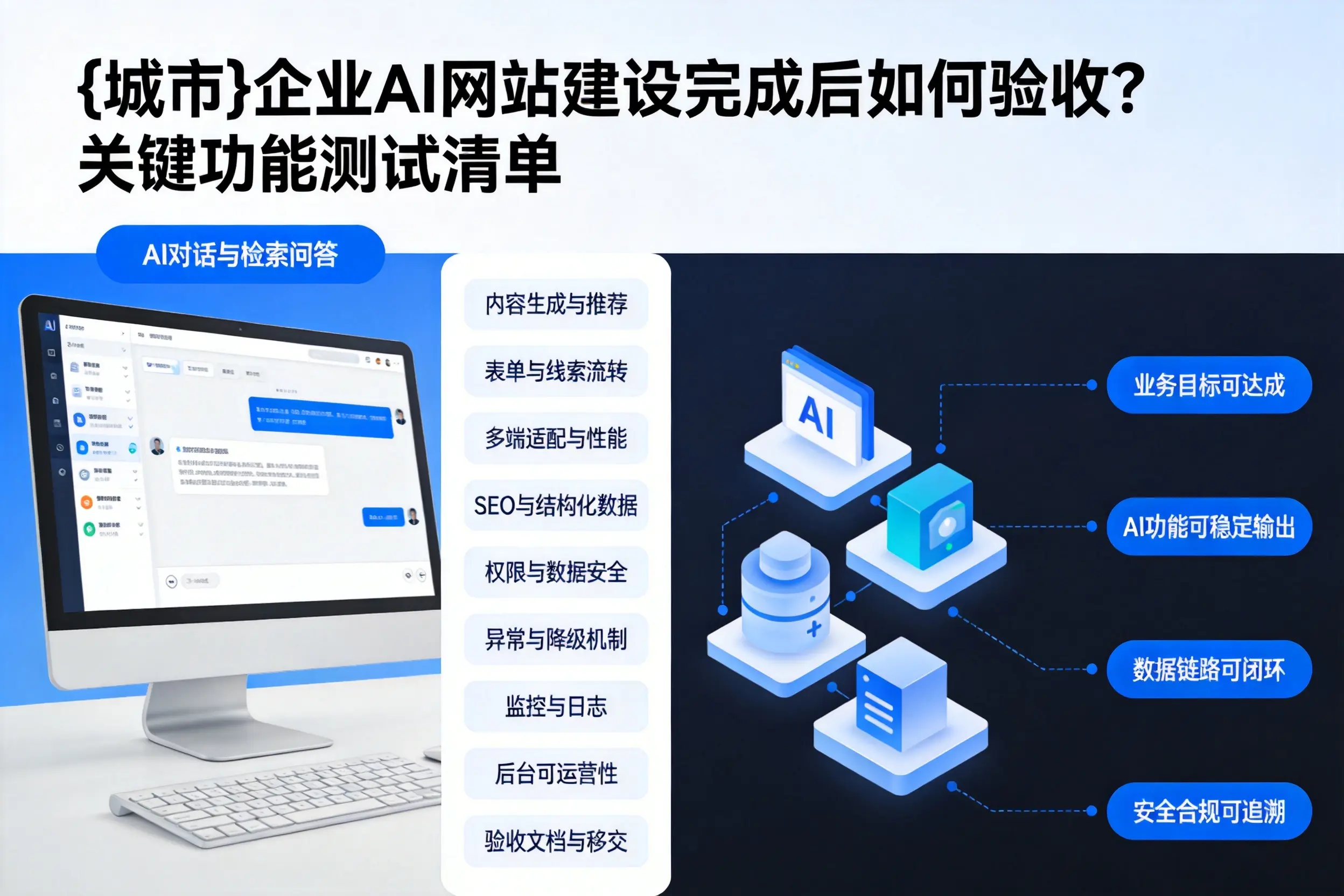 益阳企业AI网站建设完成后如何验收?关键功能测试清单