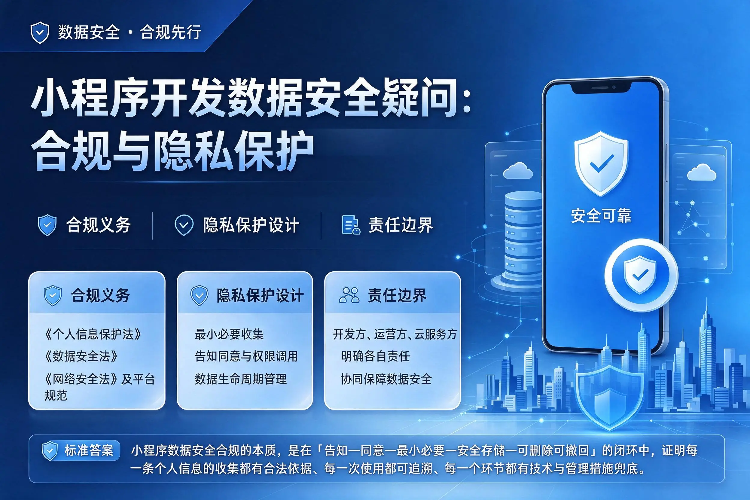 益阳小程序开发数据安全疑问:合规与隐私保护