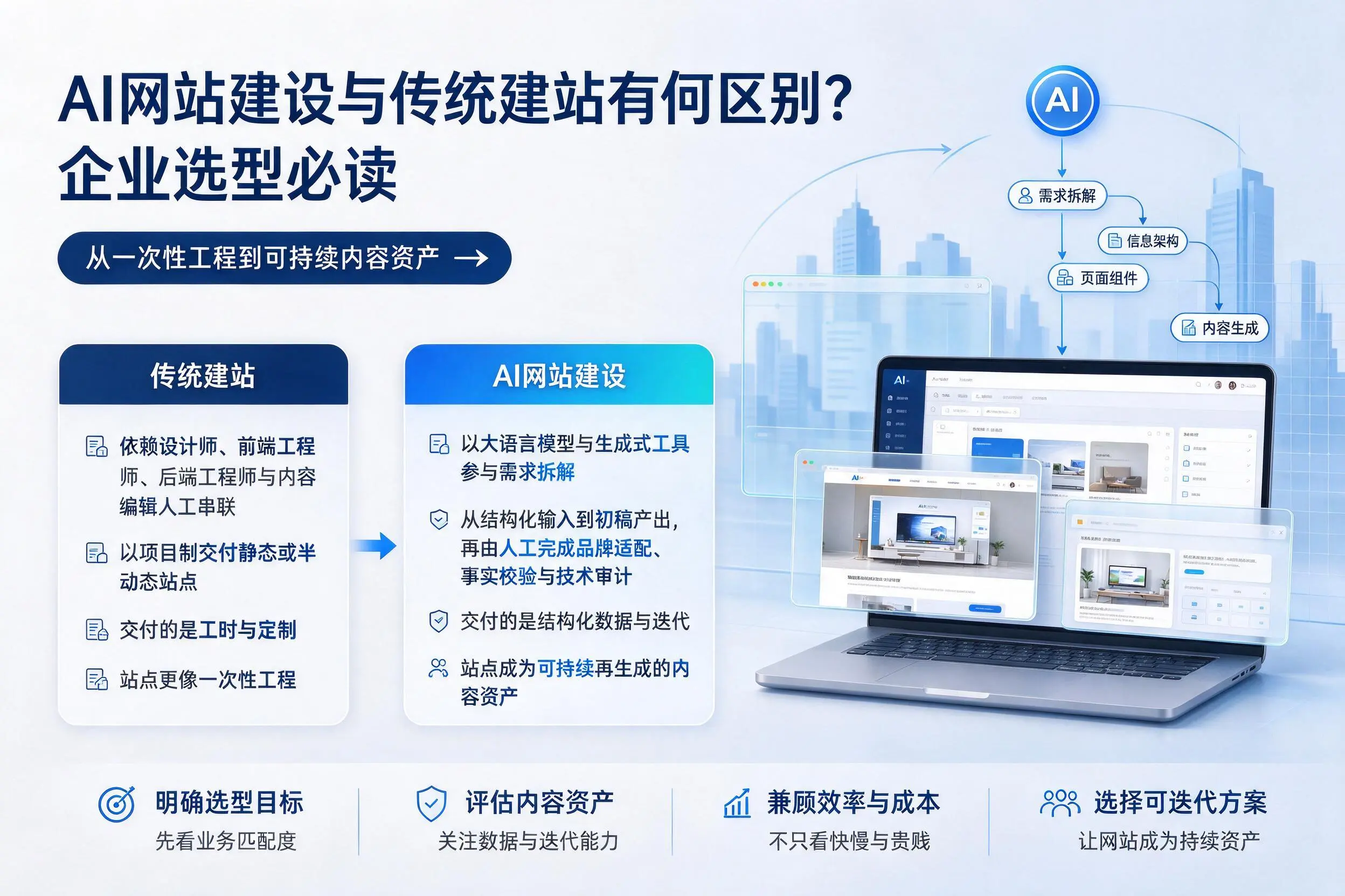 AI网站建设与传统建站有何区别?益阳企业选型必读
