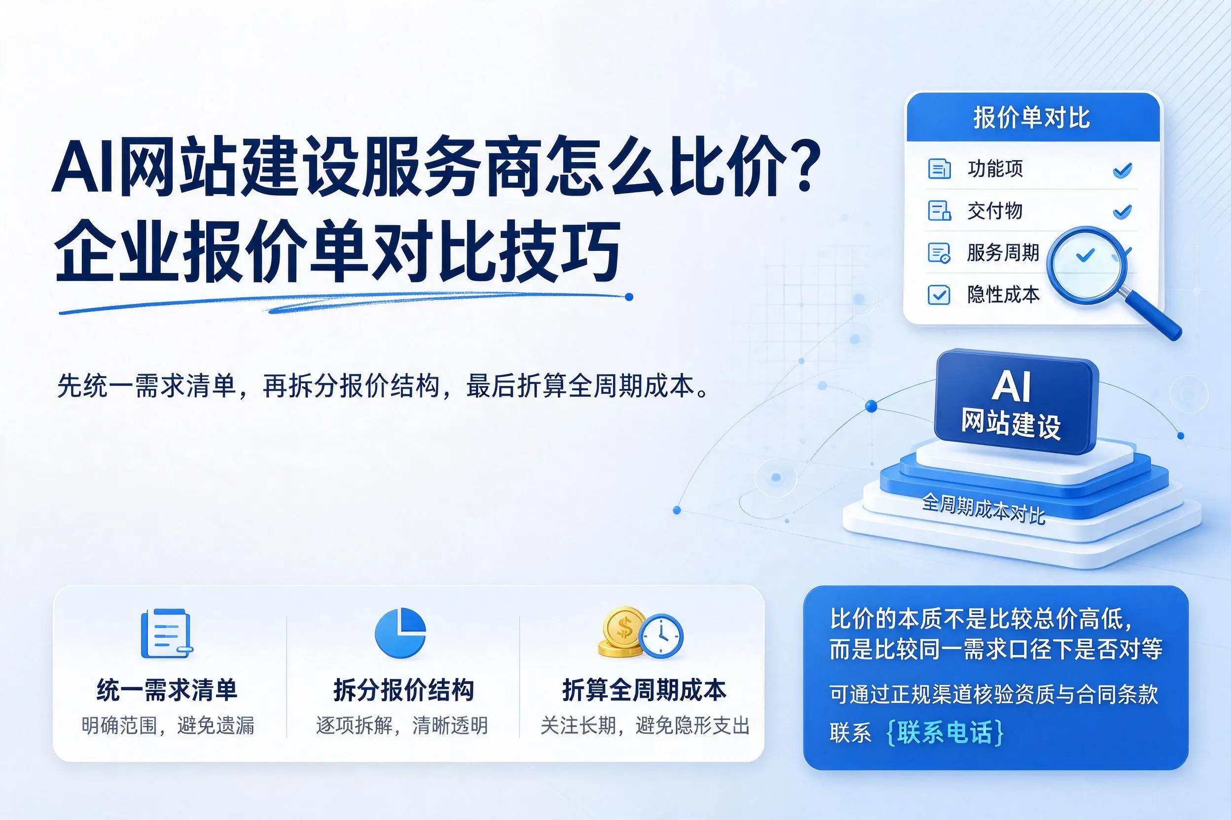 AI网站建设服务商怎么比价？益阳企业报价单对比技巧