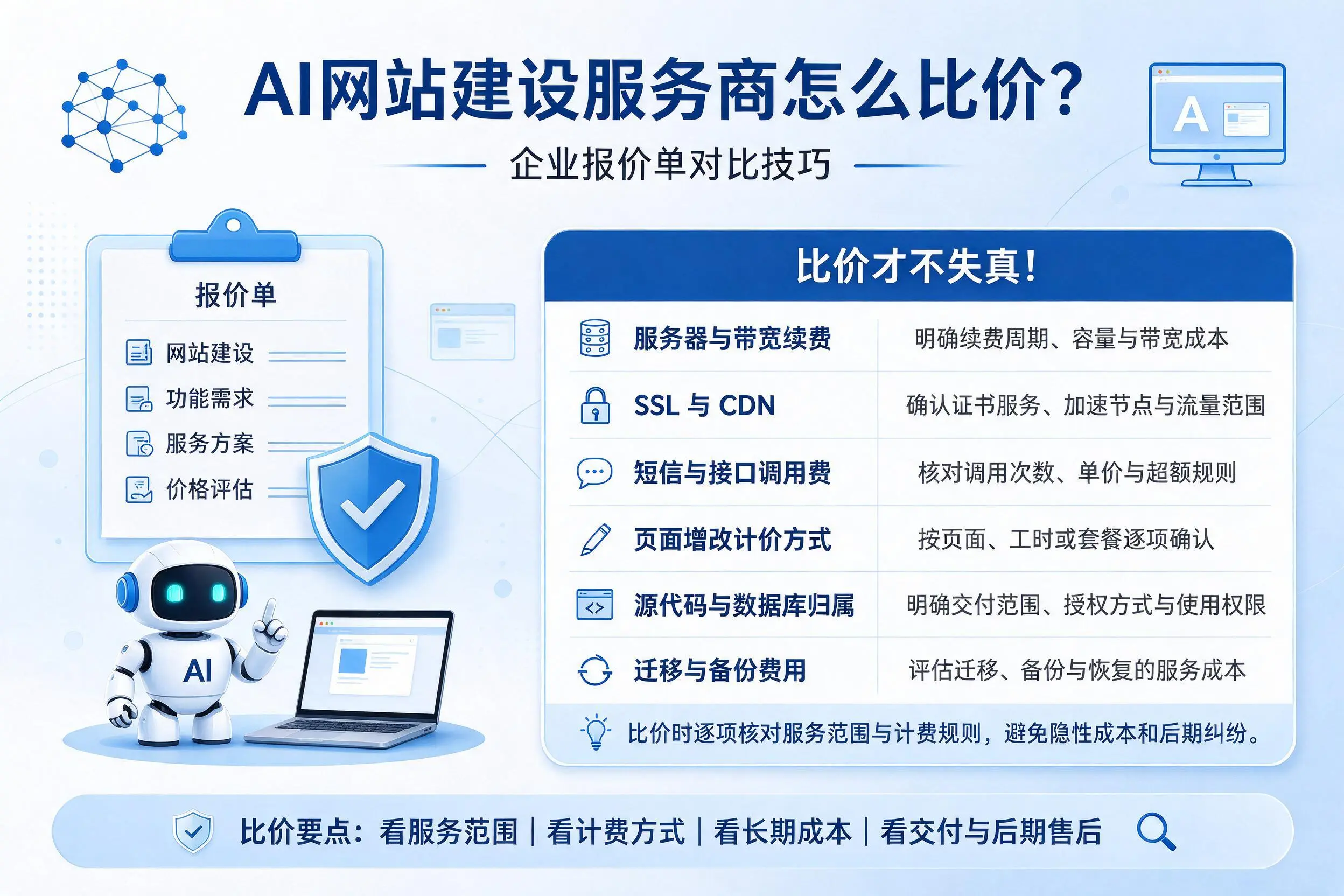 AI网站建设服务商怎么比价？益阳企业报价单对比技巧