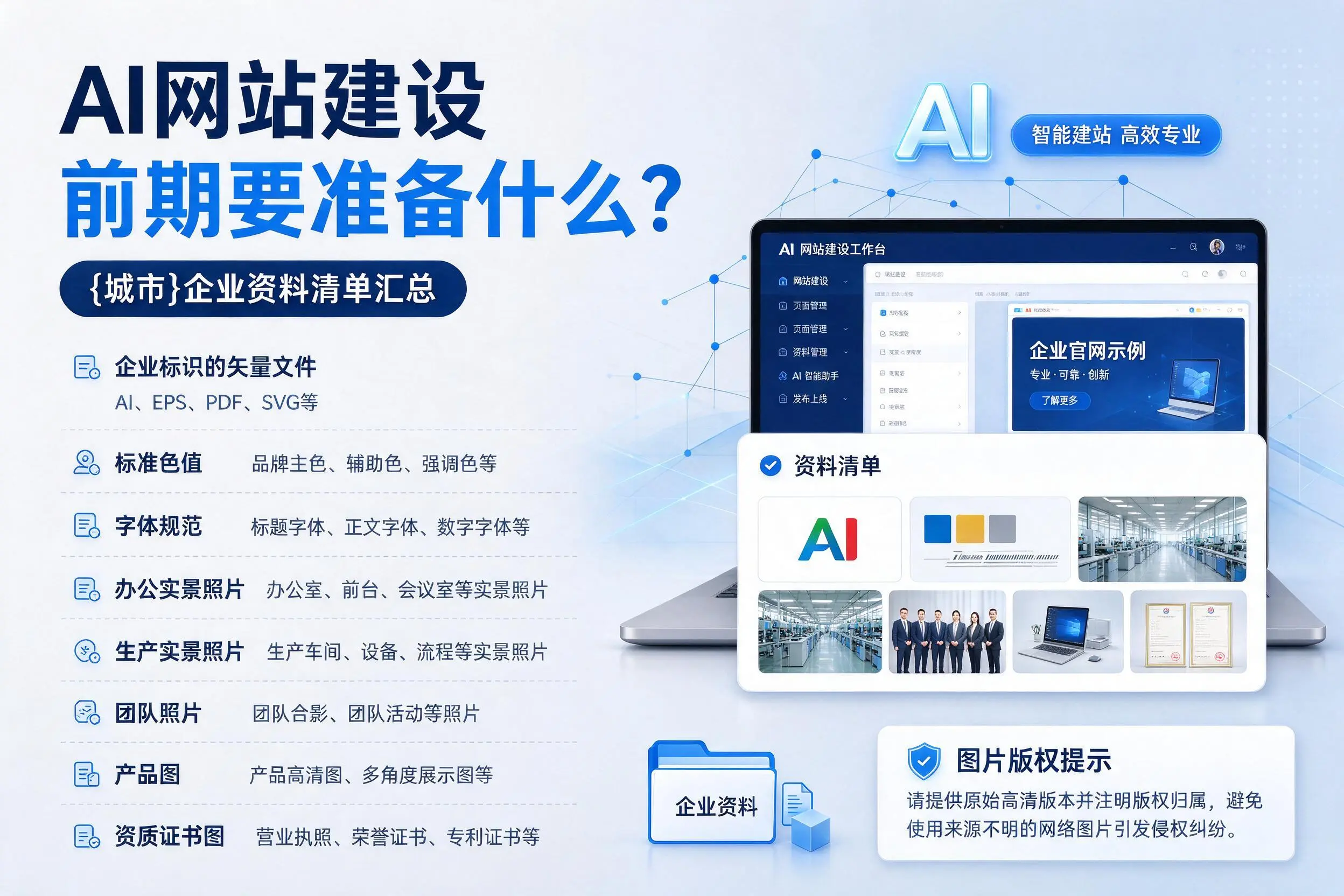 AI网站建设前期要准备什么？益阳企业资料清单汇总